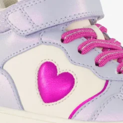Blue Box Hoge meisjes sneakers met hartje lila Discount