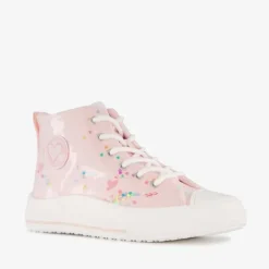 Blue Box Hoge meisjes sneakers roze met hartjes New