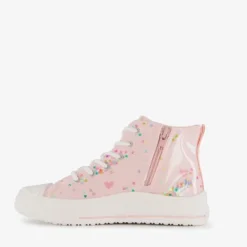 Blue Box Hoge meisjes sneakers roze met hartjes New