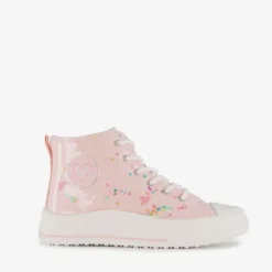 Blue Box Hoge meisjes sneakers roze met hartjes New