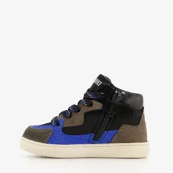 Braqeez Hoge suede jongens sneakers zwart blauw Best