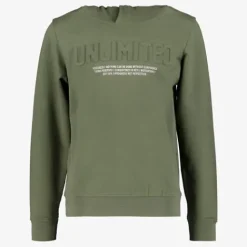 Unsigned Jongens hoodie kaki groen Best