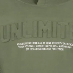 Unsigned Jongens hoodie kaki groen Best