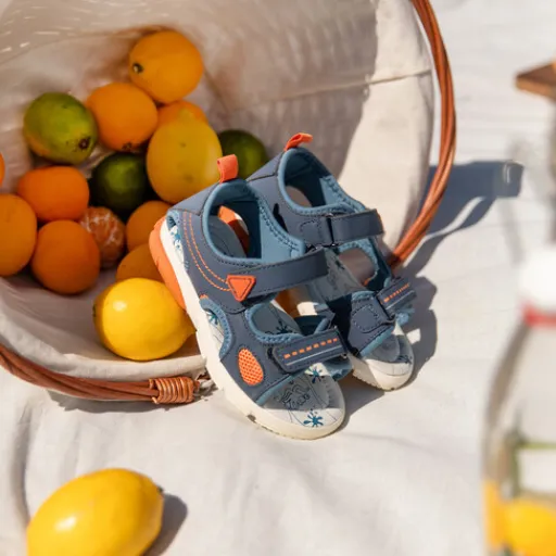 Blue Box Jongens sandalen blauw oranje Sale