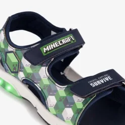 Minecraft Jongens sandalen met lichtjes blauw