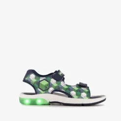 Minecraft Jongens sandalen met lichtjes blauw