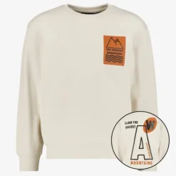 Unsigned Jongens sweater met backprint beige New