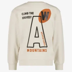 Unsigned Jongens sweater met backprint beige New