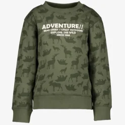 Unsigned Jongens sweater met bosdieren groen Sale