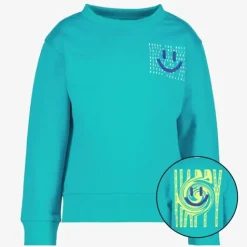 Unsigned Jongens sweater met smiley blauw Hot