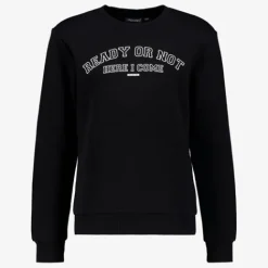 Unsigned Jongens sweater met tekstopdruk zwart Best