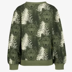 Unsigned Jongens sweater met wolven groen Sale