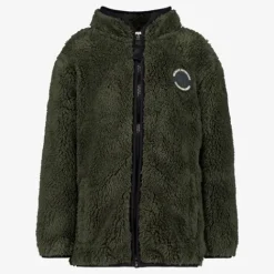 Unsigned Jongens teddy vest donkergroen New