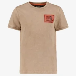 Unsigned Jongens T-shirt met backprint beige Discount