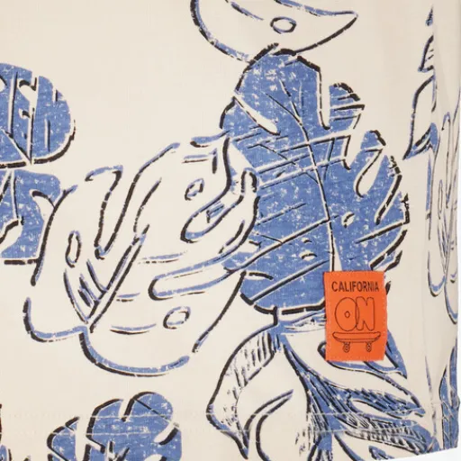 Unsigned Jongens T-shirt met print beige Outlet