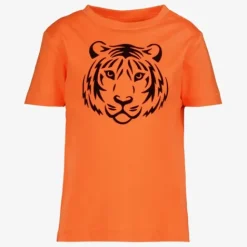 Unsigned Jongens T-shirt met tijgerkop oranje Discount
