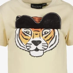 TwoDay Jongens T-shirt met tijger beige Sale