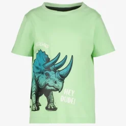 Unsigned Jongens T-shirt met Triceratops groen