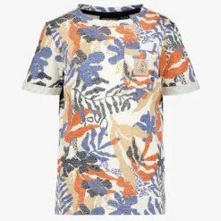Unsigned Jongens T-shirt tropische print wit Outlet