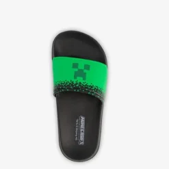 Minecraft Kinder badslippers zwart groen Best