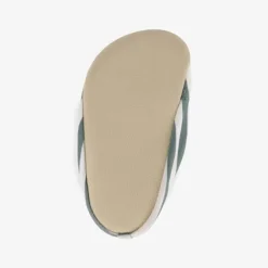 Slipstop Kinder schoenen wit met groene strepen New