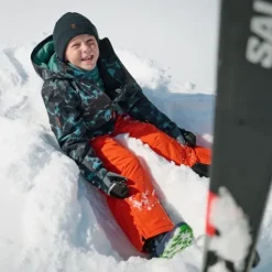 Mountain Peak Kinder skibroek met bretels oranje