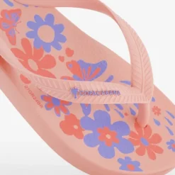 Copacabana Kinder teenslippers roze met bloemen Outlet