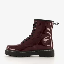 Blue Box Lak dames veterboots Bordeauxrood Clearance