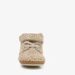 Groot Leren babyschoenen beige met stippenprint Best