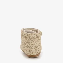 Groot Leren babyschoenen beige met stippenprint Best