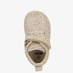 Groot Leren babyschoenen beige met stippenprint Best
