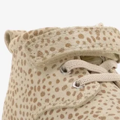 Groot Leren babyschoenen beige met stippenprint Best