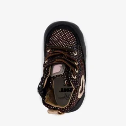 Groot Leren babyschoenen met stippen en hartjes