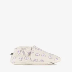 Groot Leren babyschoenen met vlinders grijs Discount