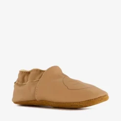 Groot Leren babyschoenen met vosje cognac