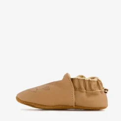 Groot Leren babyschoenen met vosje cognac