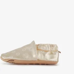 Groot Leren babyschoenen met zonnetjes goud Discount