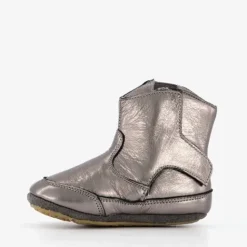 Groot Leren babyschoenen metallic grijs Best