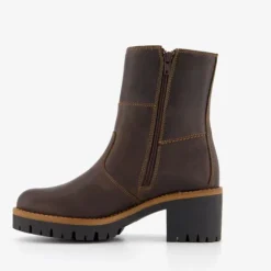 Output Leren dames boots met hak bruin Online