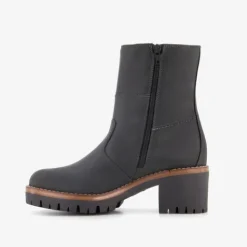 Output Leren dames boots met hak zwart