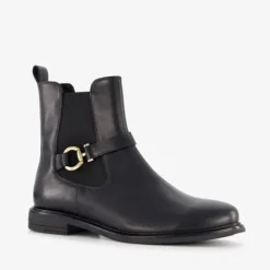 Hush Puppies Leren dames chelsea boots met gesp