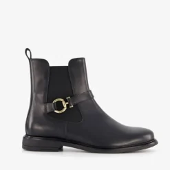 Hush Puppies Leren dames chelsea boots met gesp