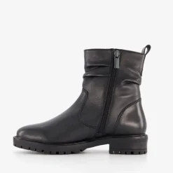 Hush Puppies Leren dames enkellaarsjes zwart Hot