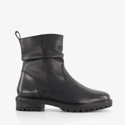 Hush Puppies Leren dames enkellaarsjes zwart Hot