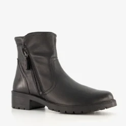 Hush Puppies Leren dames enkellaarsjes zwart Sale