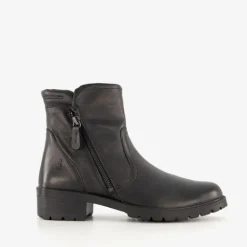 Hush Puppies Leren dames enkellaarsjes zwart Sale