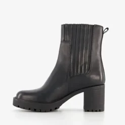 Harper Leren dames enkellaarsjes met hak Discount