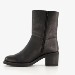 Harper Leren dames enkellaarzen met hak zwart Sale