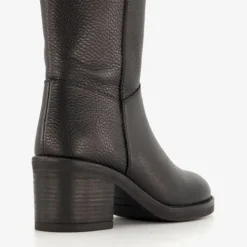 Harper Leren dames enkellaarzen met hak zwart Sale