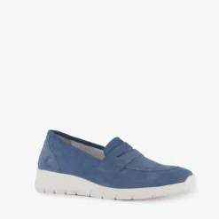 Hush Puppies Leren dames instapper blauw Outlet